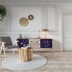 FLORAL COMBINATION Móvel de TV com 3 Portas em Efeito Carvalho