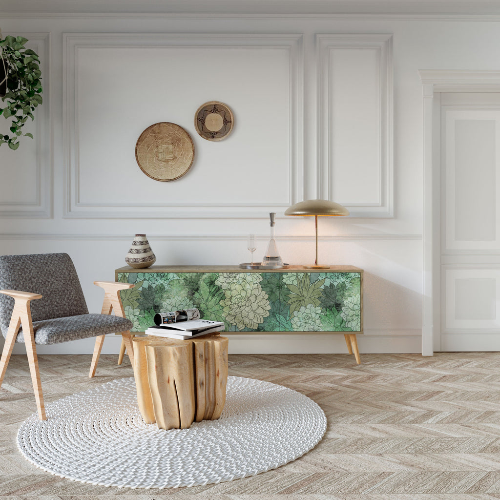 SUCCULENT CLUSTER Móvel de TV com 3 Portas em Efeito Carvalho