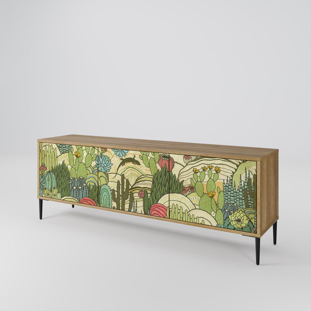 SUCCULENTS KALEIDOSCOPE Móvel de TV com 3 Portas em Efeito Carvalho