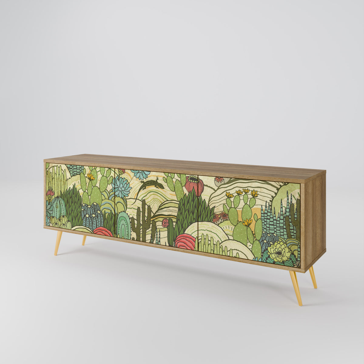 SUCCULENTS KALEIDOSCOPE 3-Door TV Cabinet