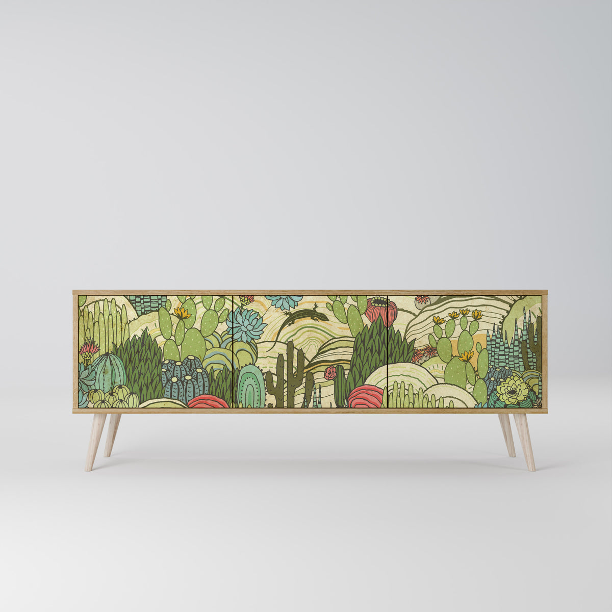 SUCCULENTS KALEIDOSCOPE 3-Door TV Cabinet