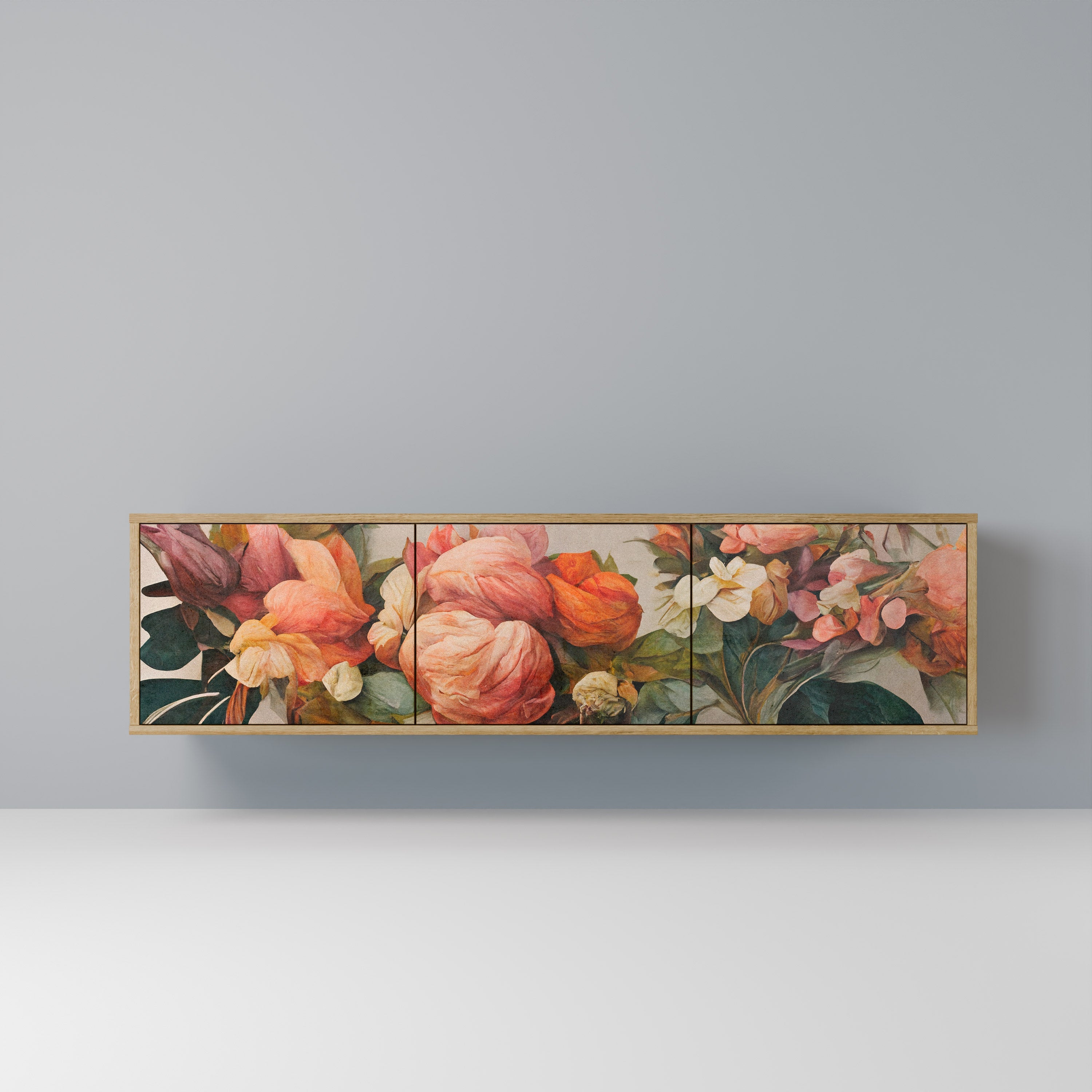 STYLISH BEAUTY Móvel de TV com 3 Portas em Efeito Carvalho