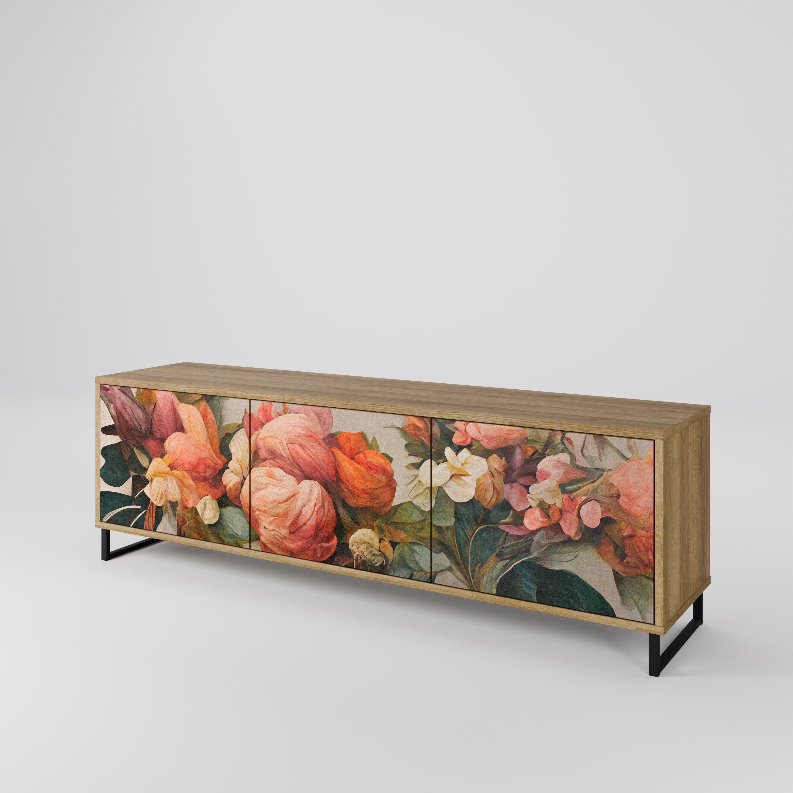 STYLISH BEAUTY Móvel de TV com 3 Portas em Efeito Carvalho