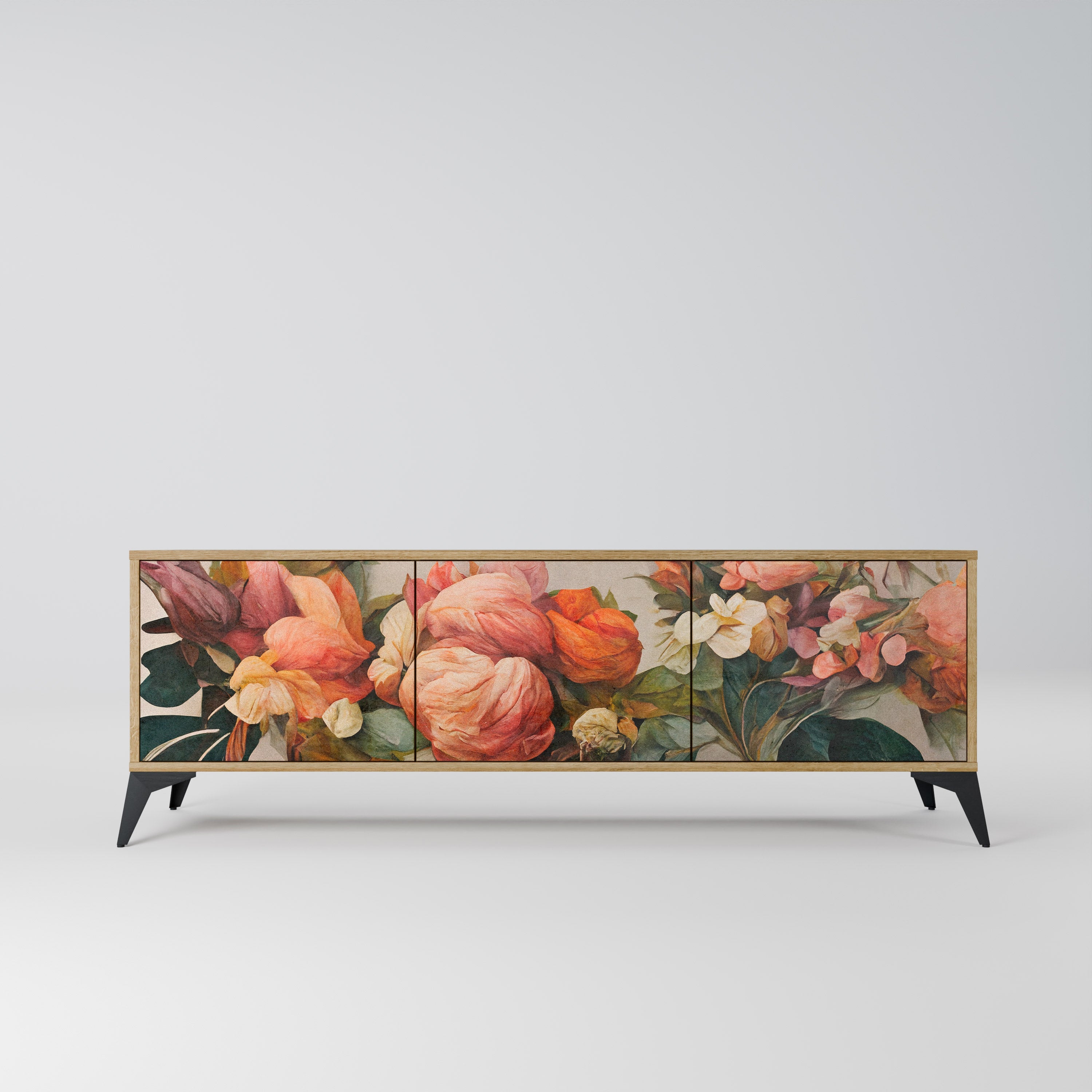 STYLISH BEAUTY Móvel de TV com 3 Portas em Efeito Carvalho