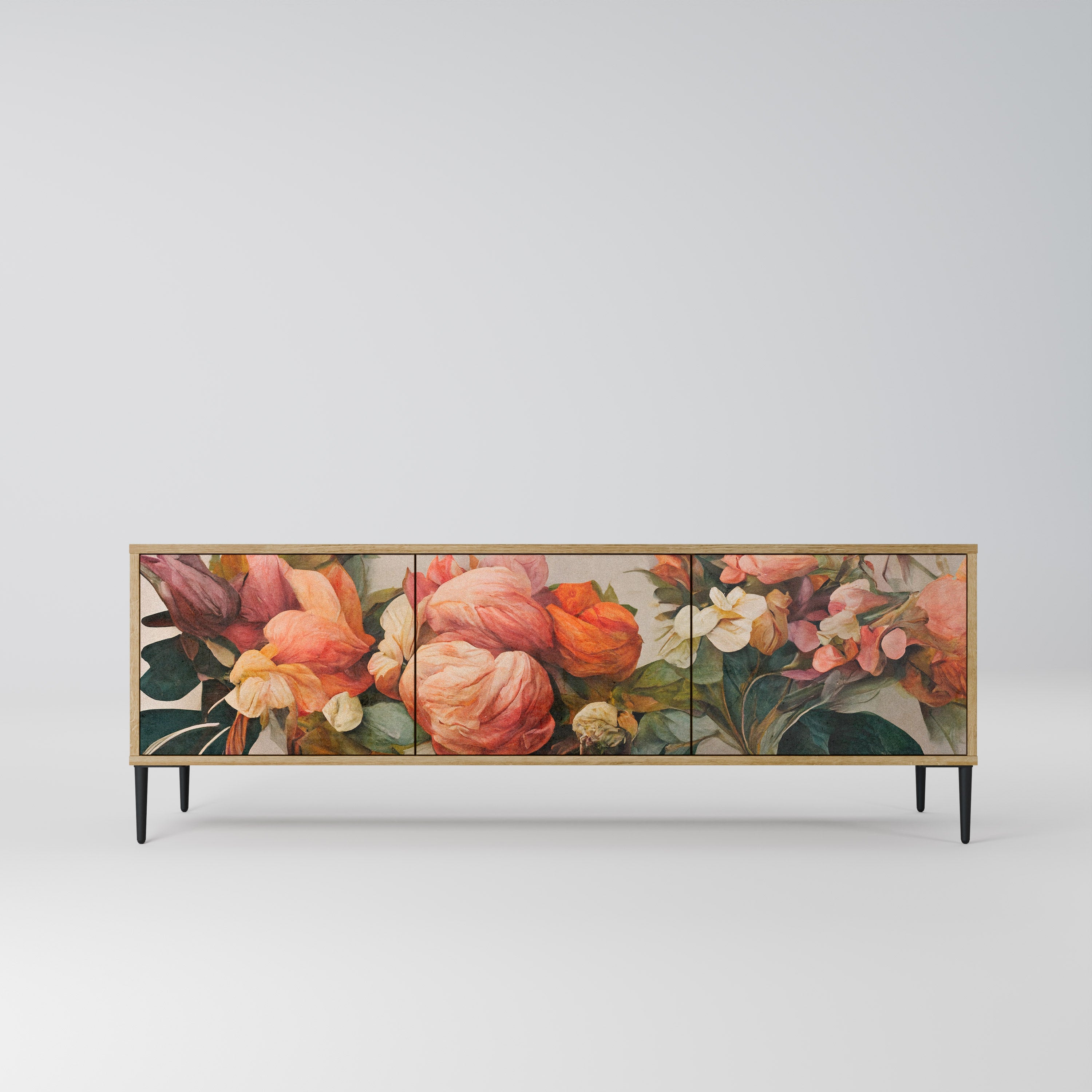 STYLISH BEAUTY Móvel de TV com 3 Portas em Efeito Carvalho