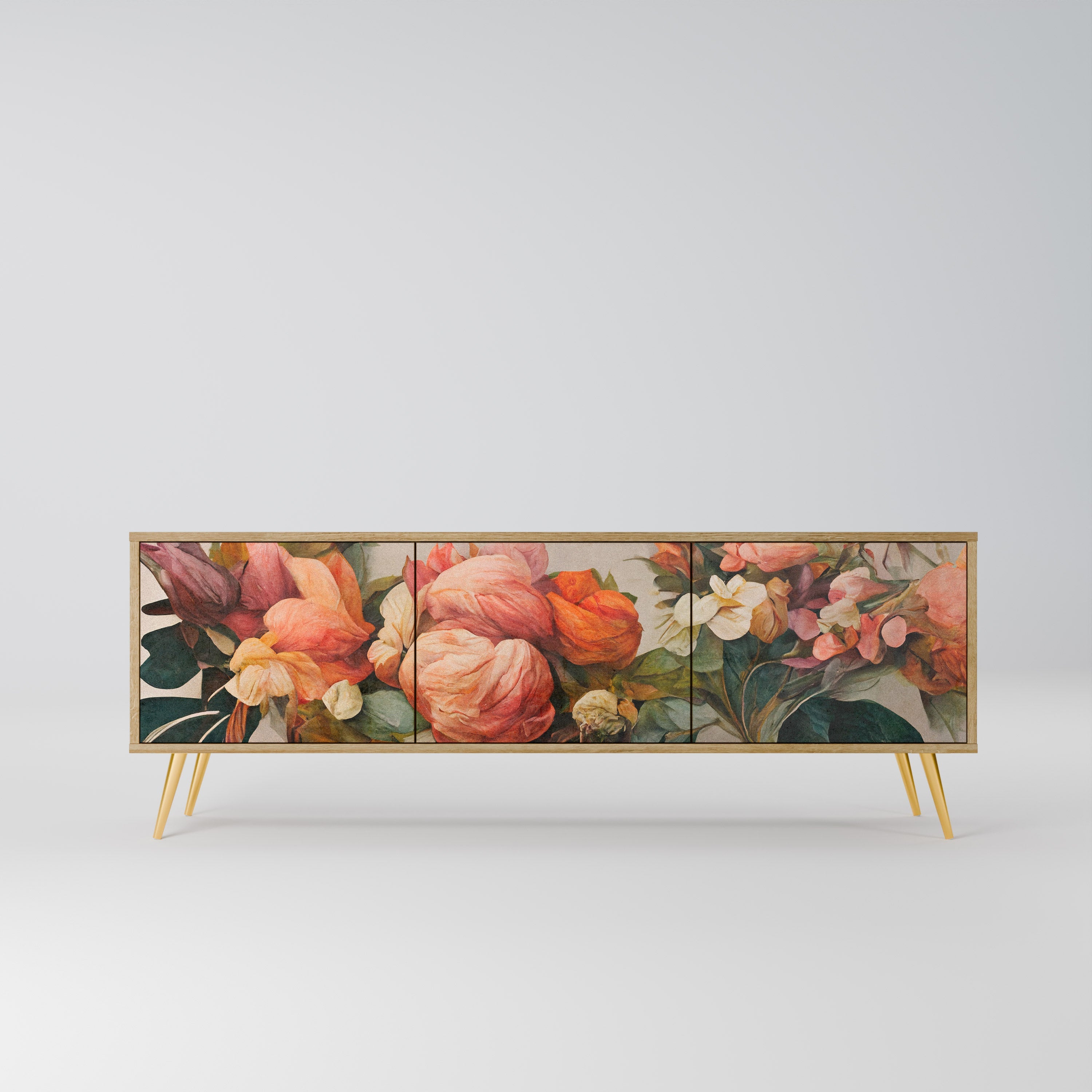 STYLISH BEAUTY Móvel de TV com 3 Portas em Efeito Carvalho