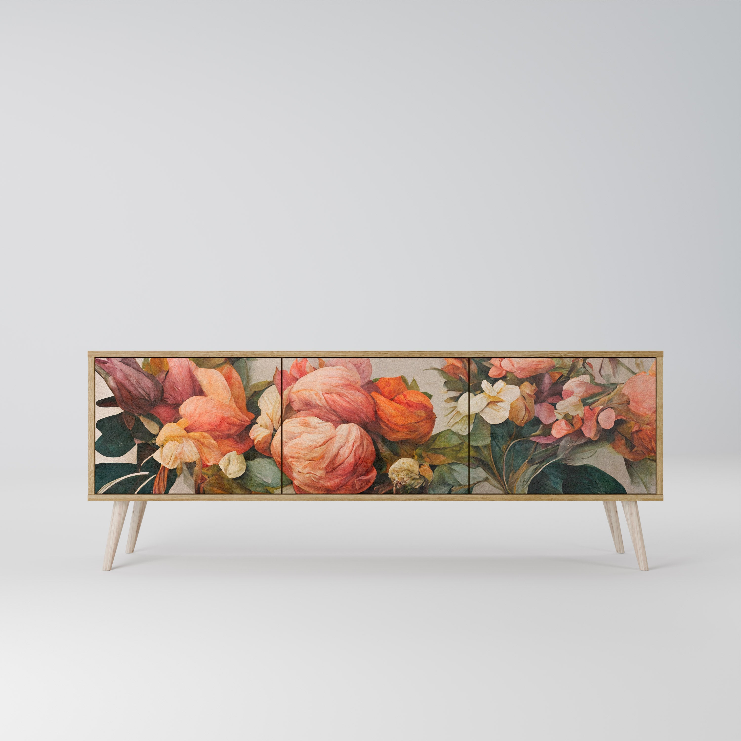 STYLISH BEAUTY Móvel de TV com 3 Portas em Efeito Carvalho