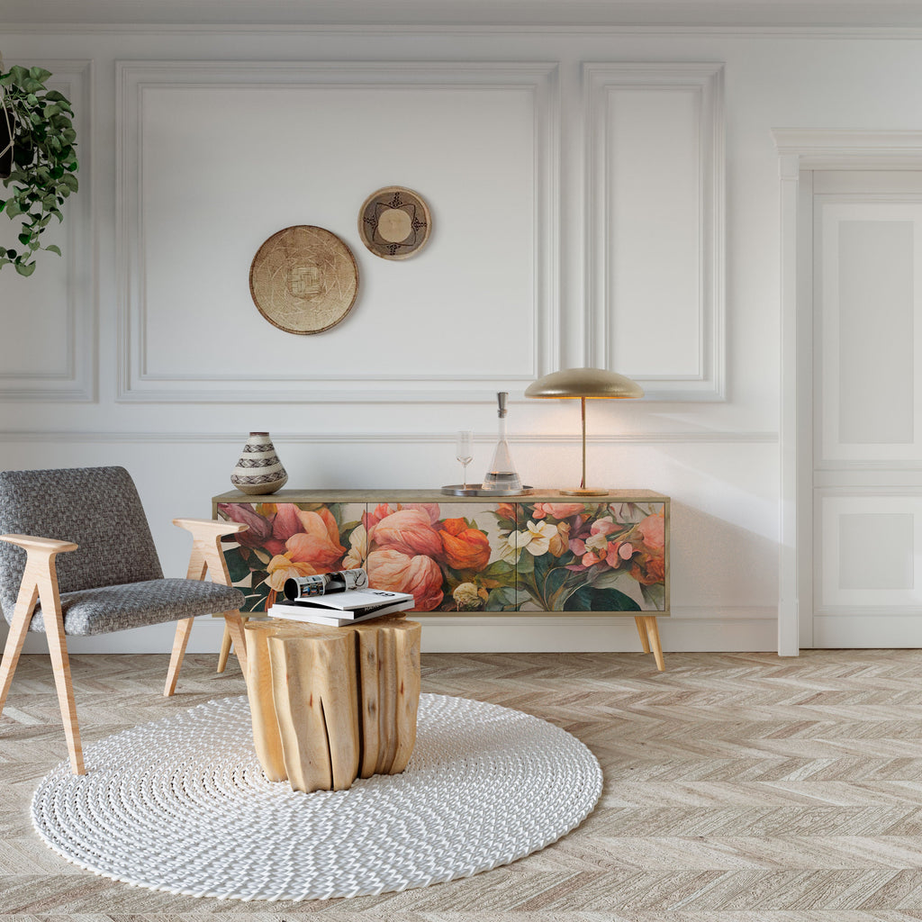 STYLISH BEAUTY Móvel de TV com 3 Portas em Efeito Carvalho