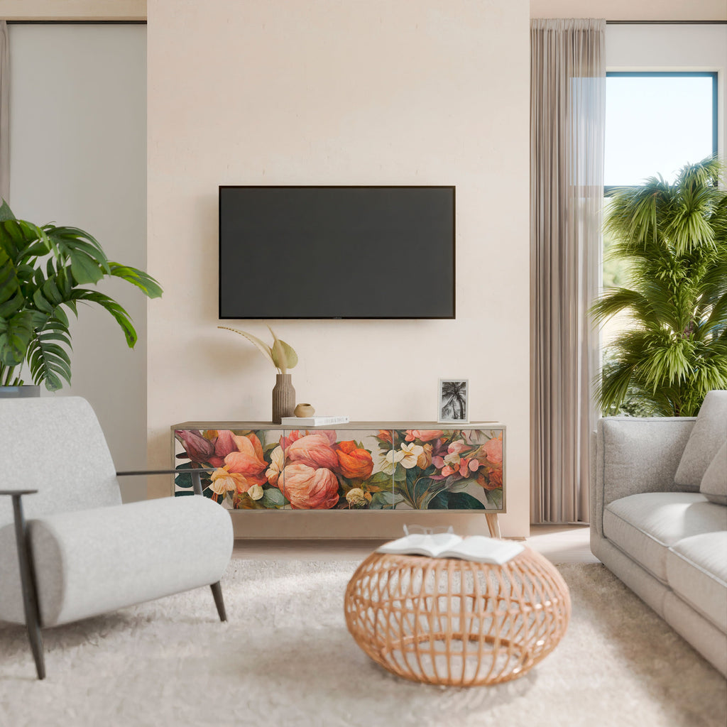 STYLISH BEAUTY Móvel de TV com 3 Portas em Efeito Carvalho