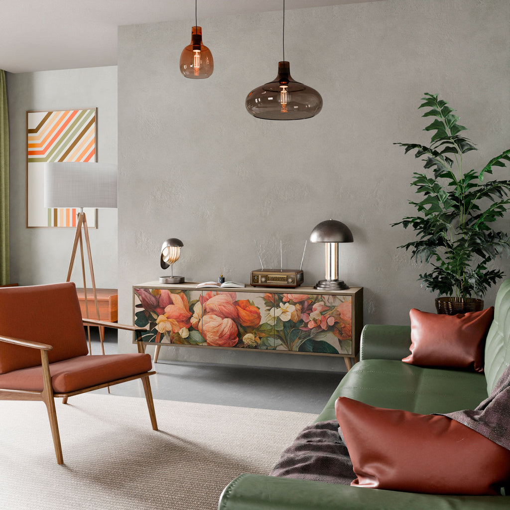 STYLISH BEAUTY Móvel de TV com 3 Portas em Efeito Carvalho