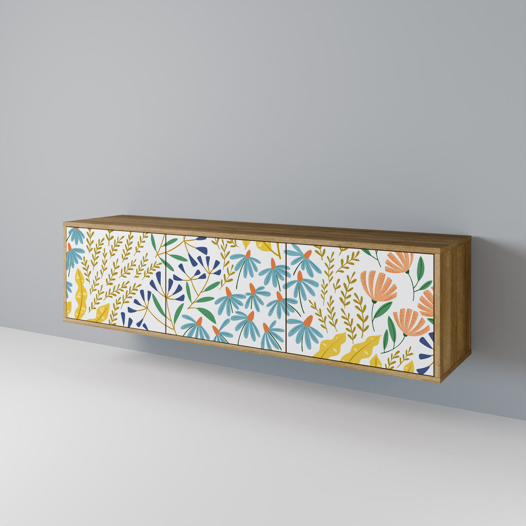 HELLO SPRING Móvel de TV com 3 Portas em Efeito Carvalho