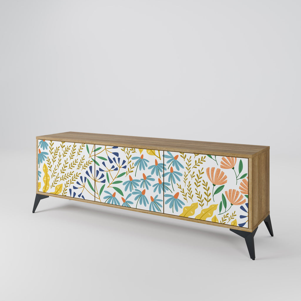 HELLO SPRING Móvel de TV com 3 Portas em Efeito Carvalho