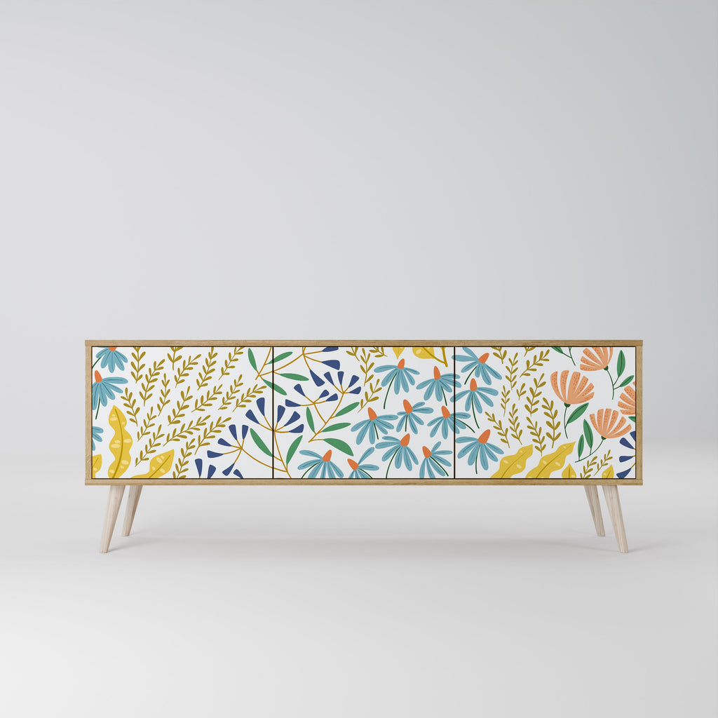 HELLO SPRING Móvel de TV com 3 Portas em Efeito Carvalho