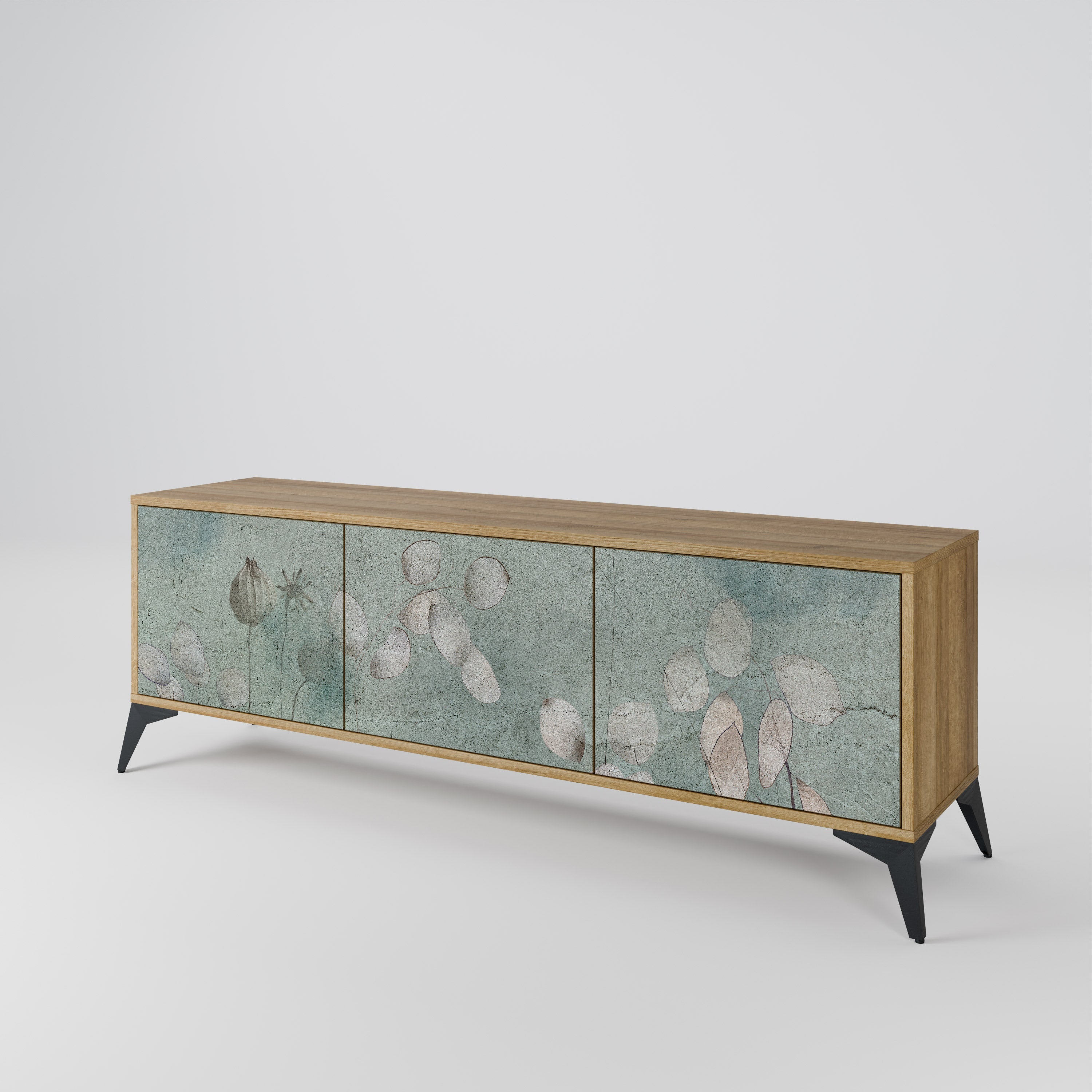 NIGHT LADY Móvel de TV com 3 Portas em Efeito Carvalho