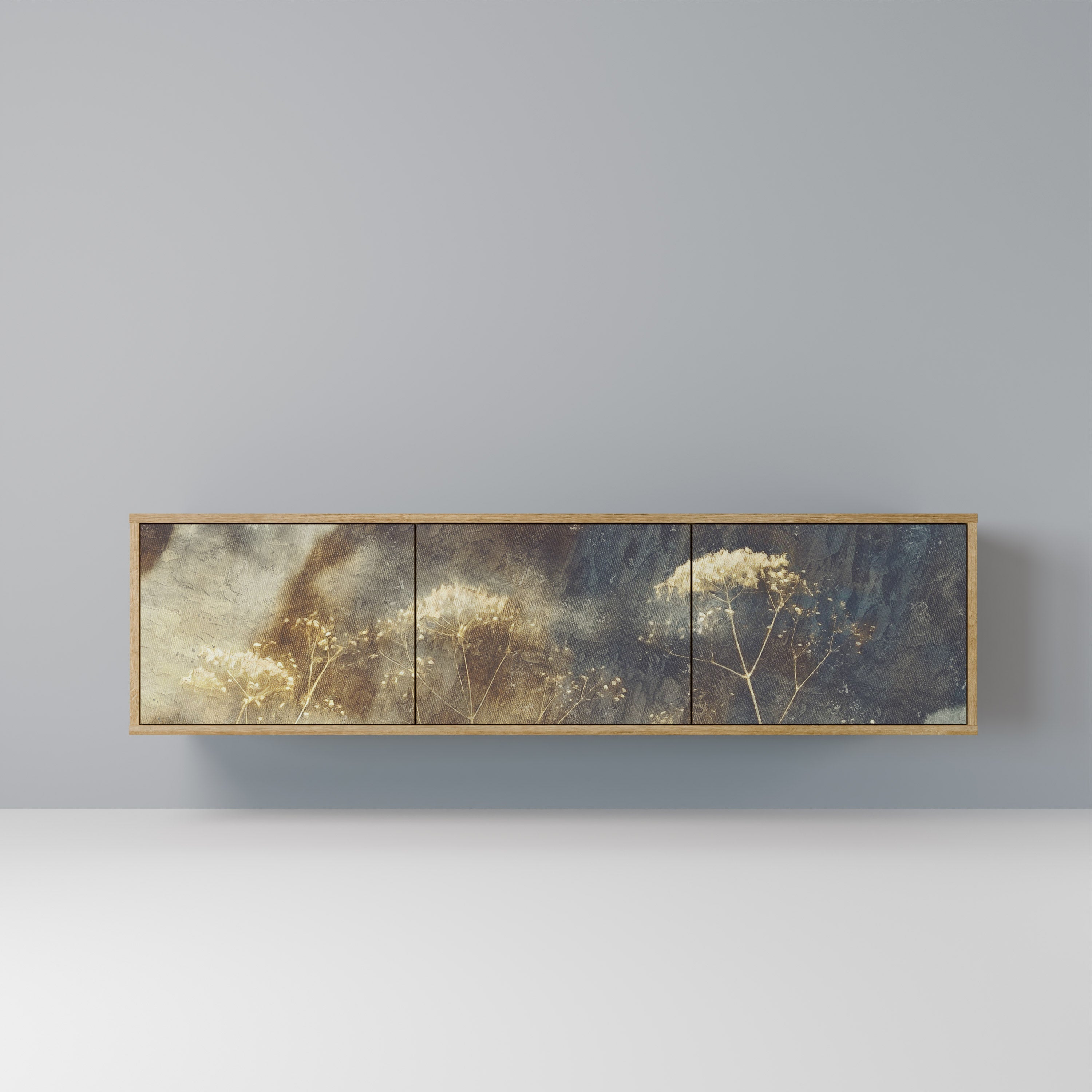 GENTLE POWER Móvel de TV com 3 Portas em Efeito Carvalho