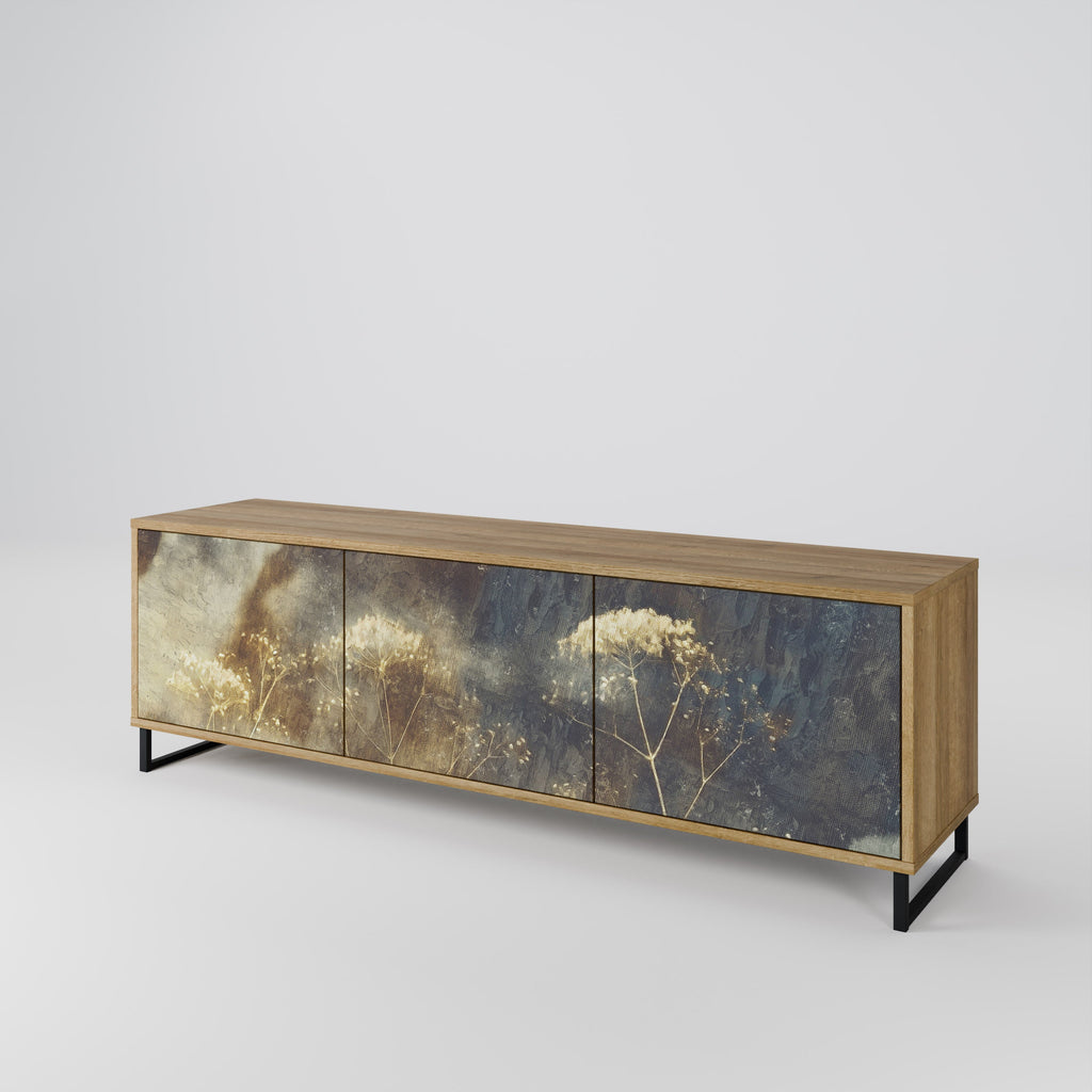 GENTLE POWER Móvel de TV com 3 Portas em Efeito Carvalho