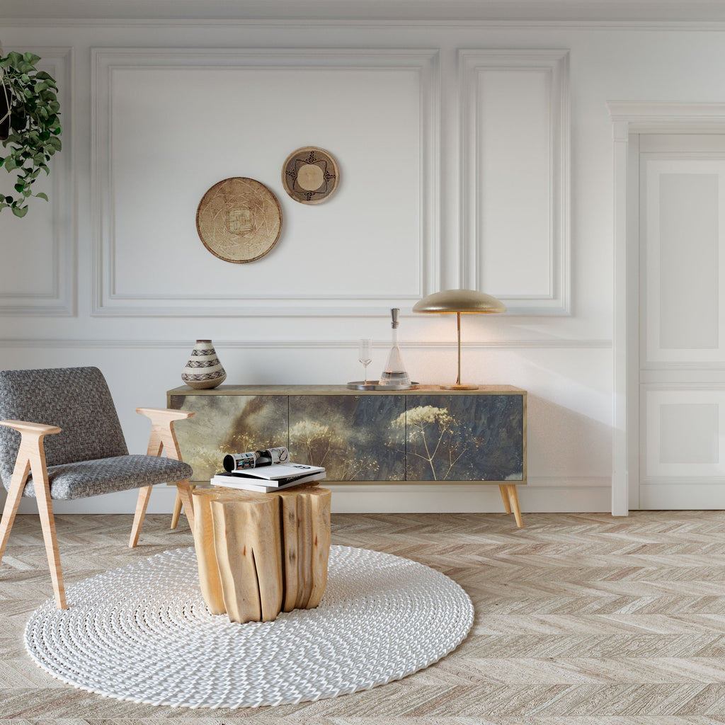 GENTLE POWER Móvel de TV com 3 Portas em Efeito Carvalho