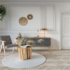 GENTLE POWER Móvel de TV com 3 Portas em Efeito Carvalho