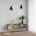 GENTLE POWER Móvel de TV com 3 Portas em Efeito Carvalho