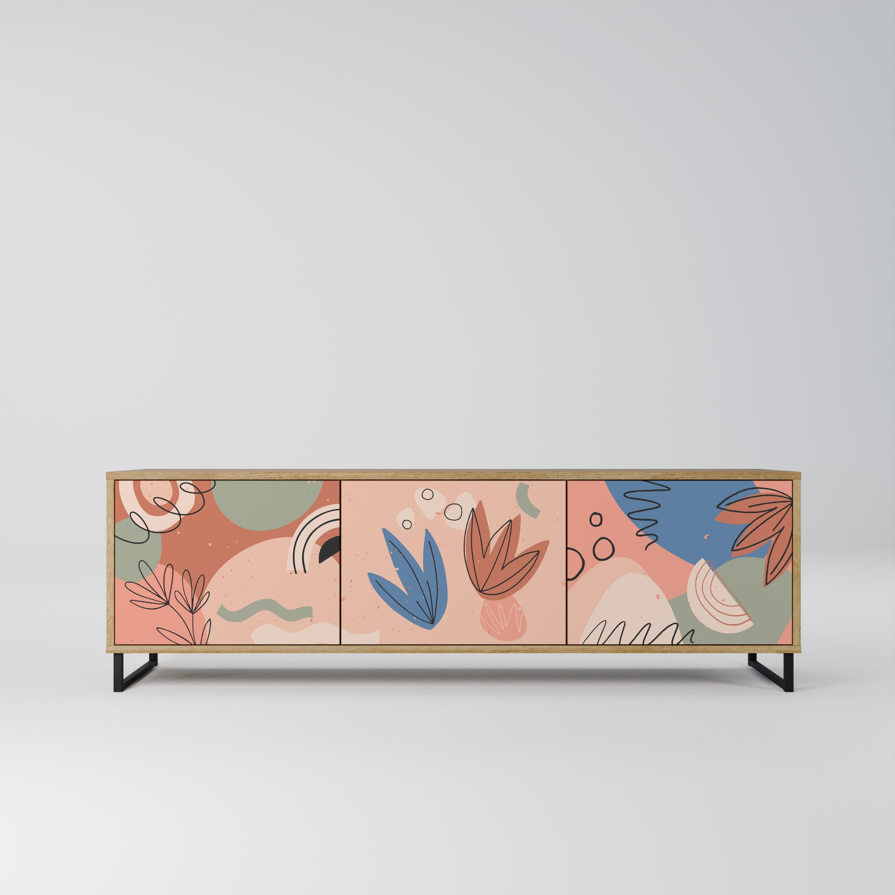 PASTEL DESTINY Móvel de TV com 3 Portas em Efeito Carvalho