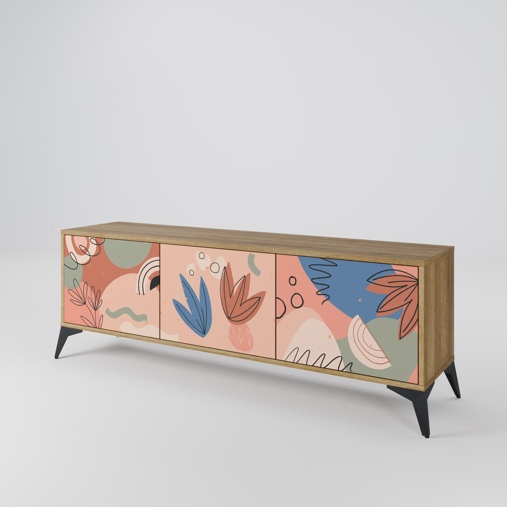 PASTEL DESTINY Móvel de TV com 3 Portas em Efeito Carvalho