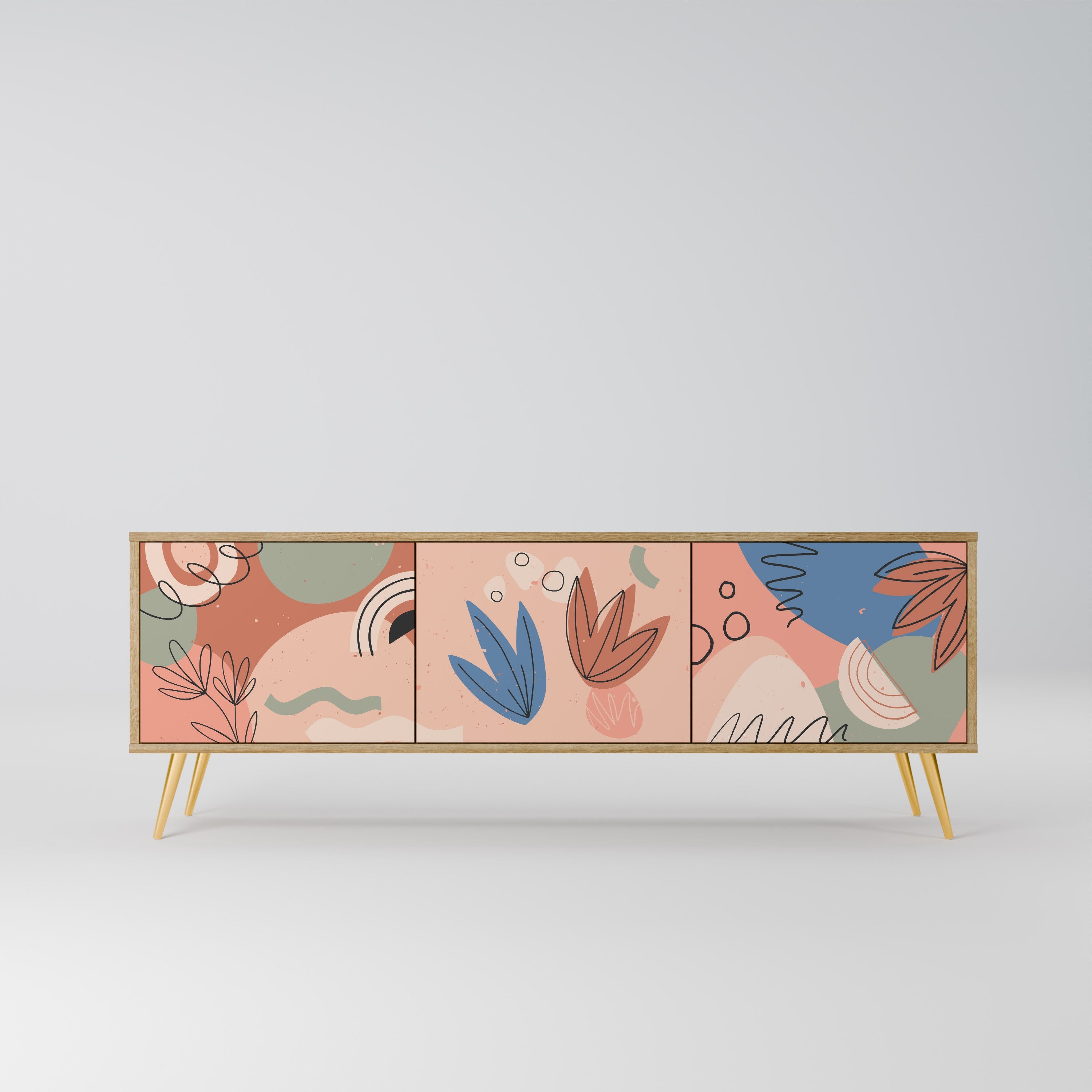 PASTEL DESTINY Móvel de TV com 3 Portas em Efeito Carvalho