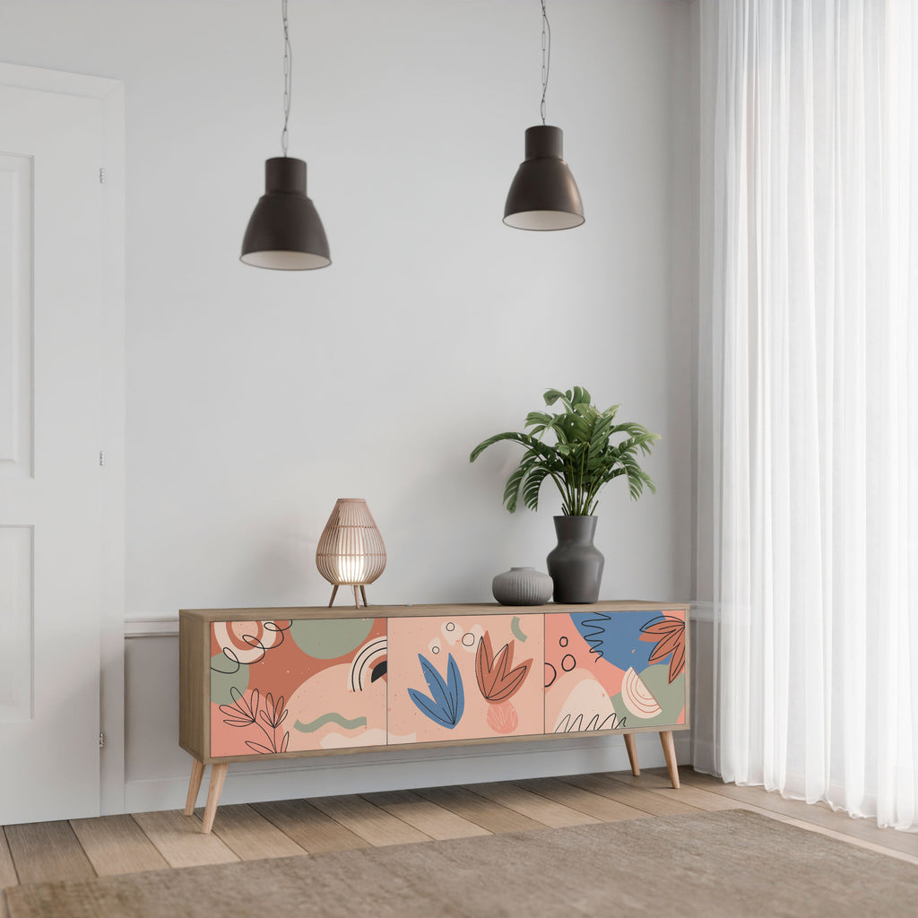 PASTEL DESTINY Móvel de TV com 3 Portas em Efeito Carvalho