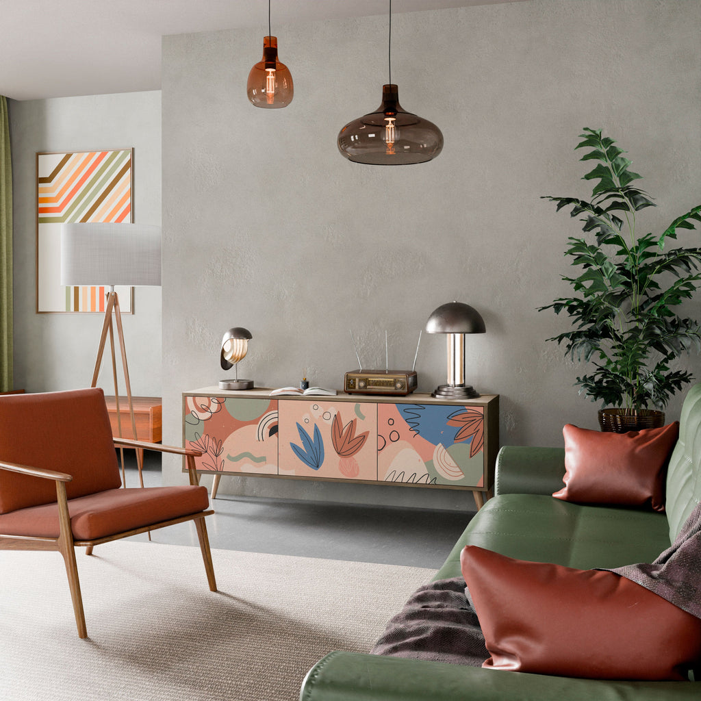 PASTEL DESTINY Móvel de TV com 3 Portas em Efeito Carvalho