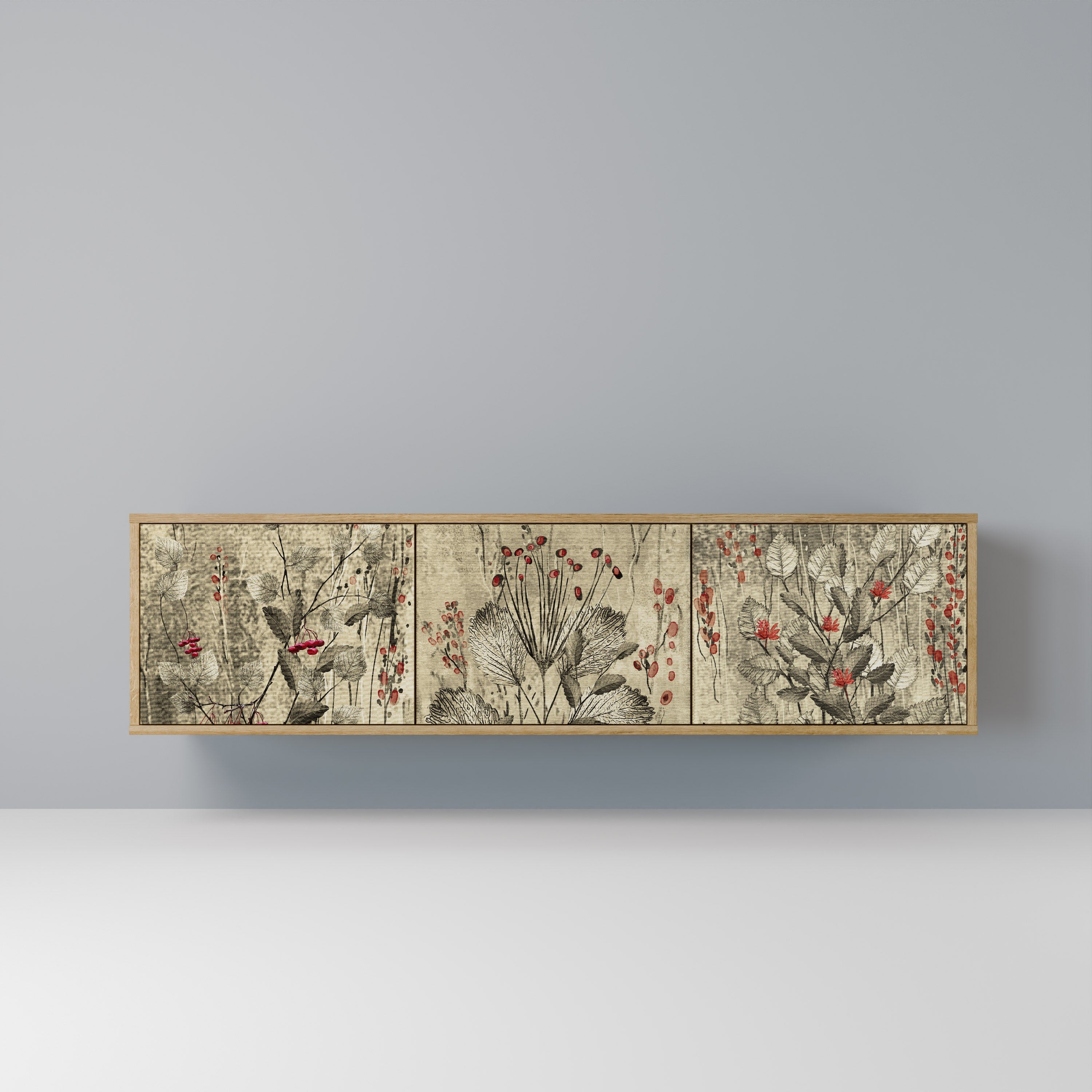 HERBAL GRACE Móvel de TV com 3 Portas em Efeito Carvalho