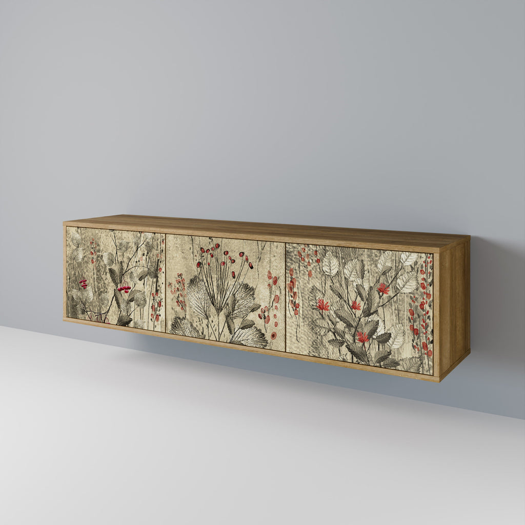 HERBAL GRACE Móvel de TV com 3 Portas em Efeito Carvalho