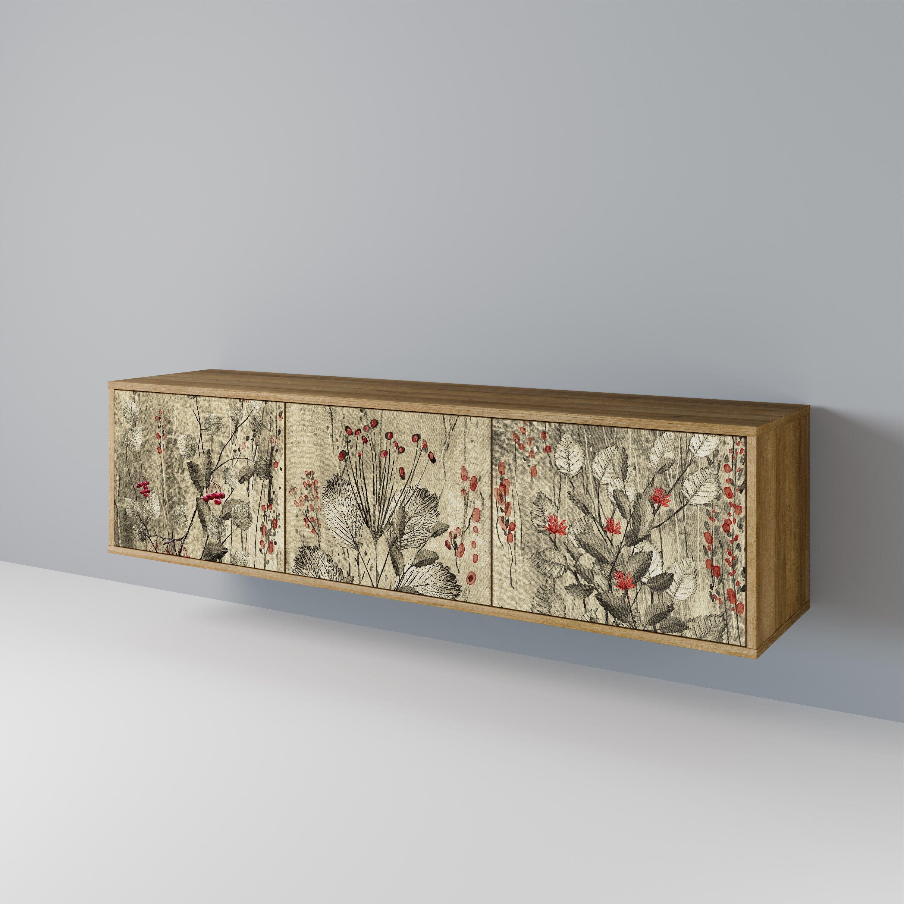 HERBAL GRACE Móvel de TV com 3 Portas em Efeito Carvalho