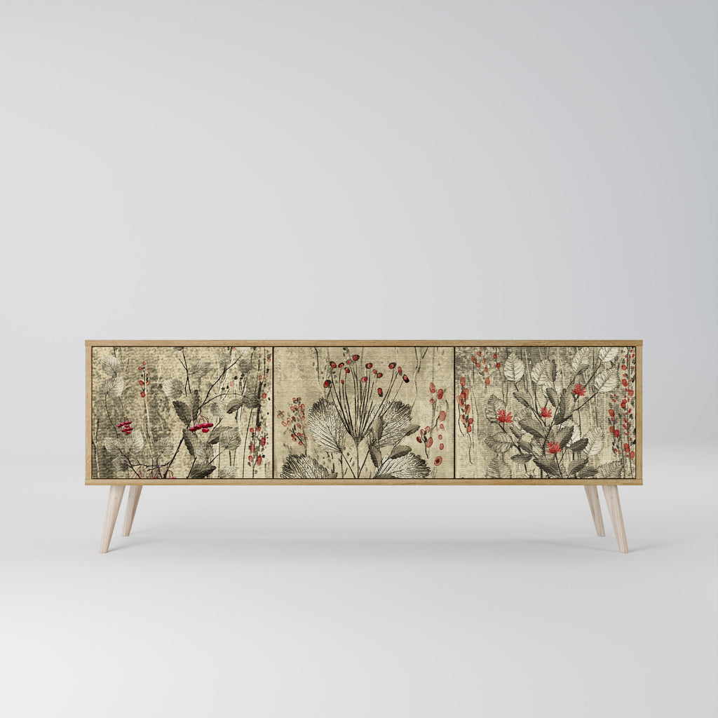 HERBAL GRACE Móvel de TV com 3 Portas em Efeito Carvalho