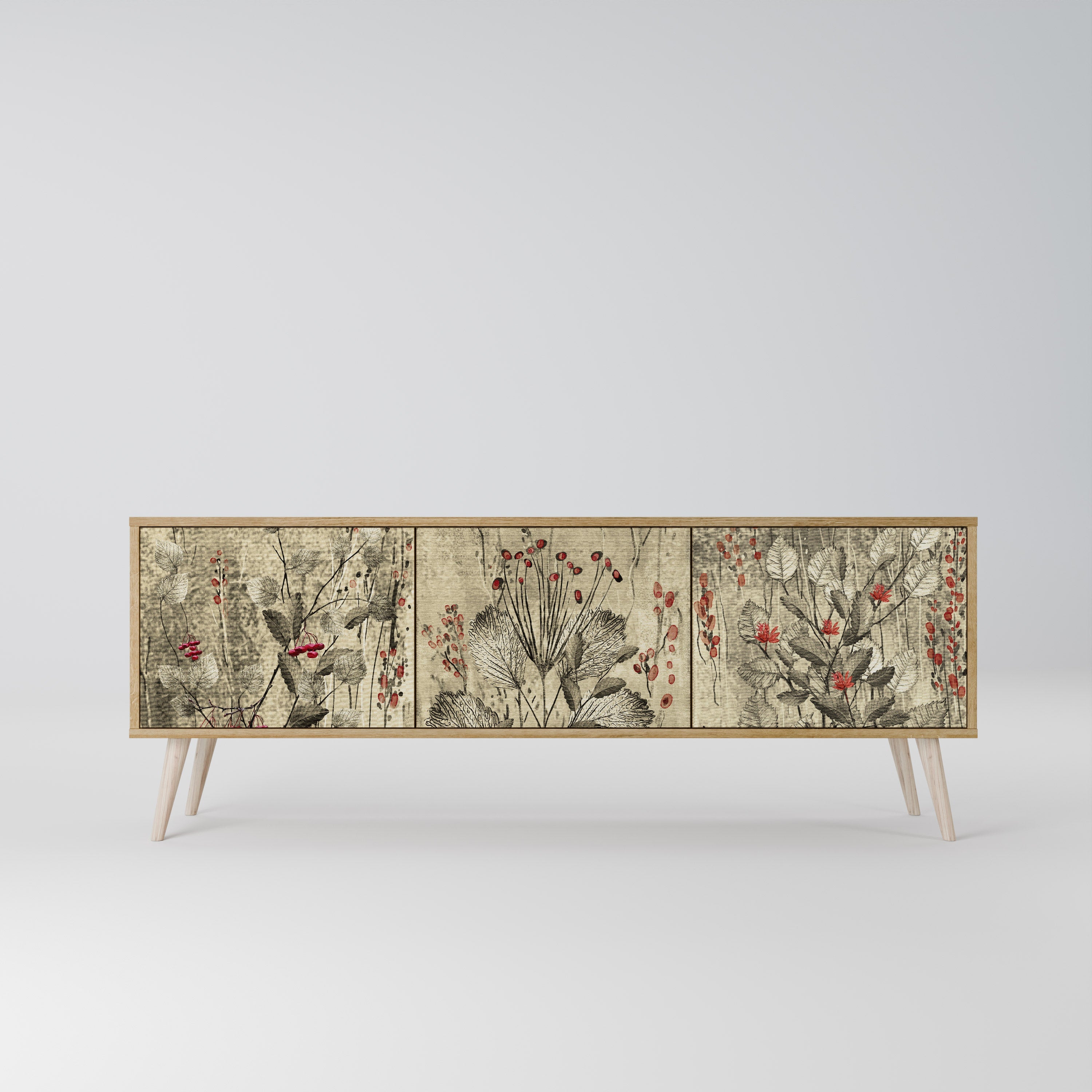 HERBAL GRACE Móvel de TV com 3 Portas em Efeito Carvalho