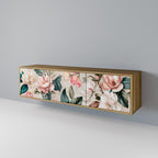 FLORAL GRACE Móvel de TV com 3 Portas em Efeito Carvalho