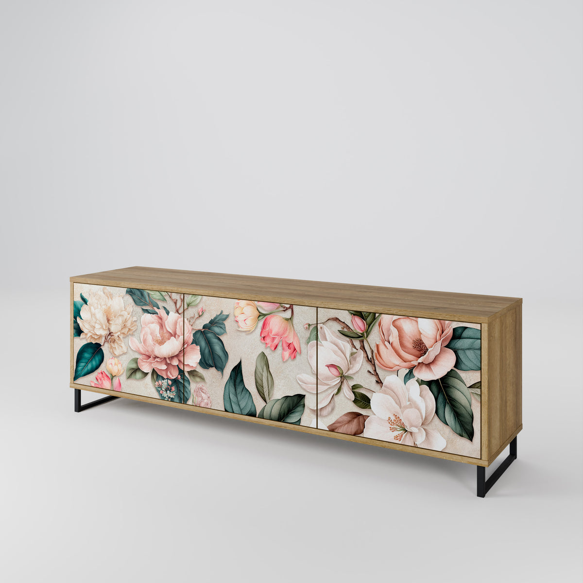 FLORAL GRACE Móvel de TV de 3 Portas