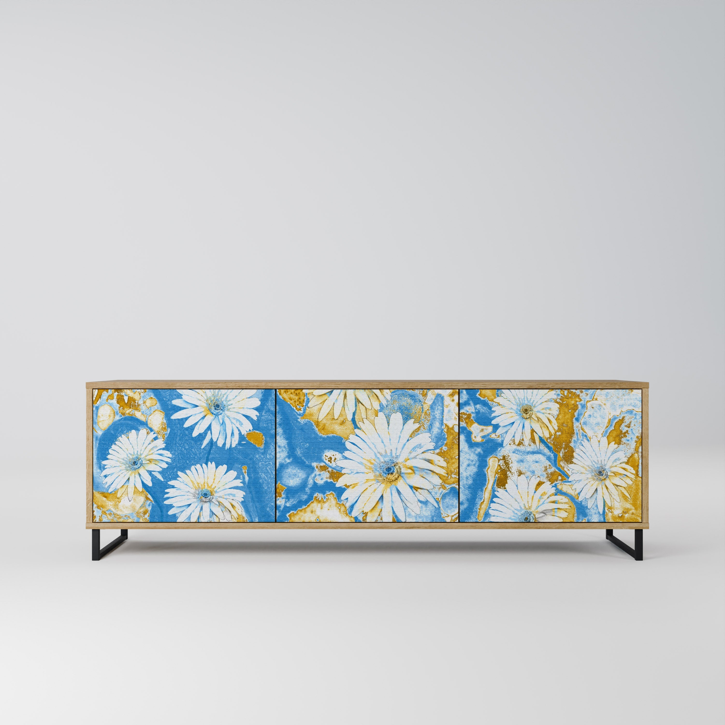 DAISY LUXE Móvel de TV com 3 Portas em Efeito Carvalho