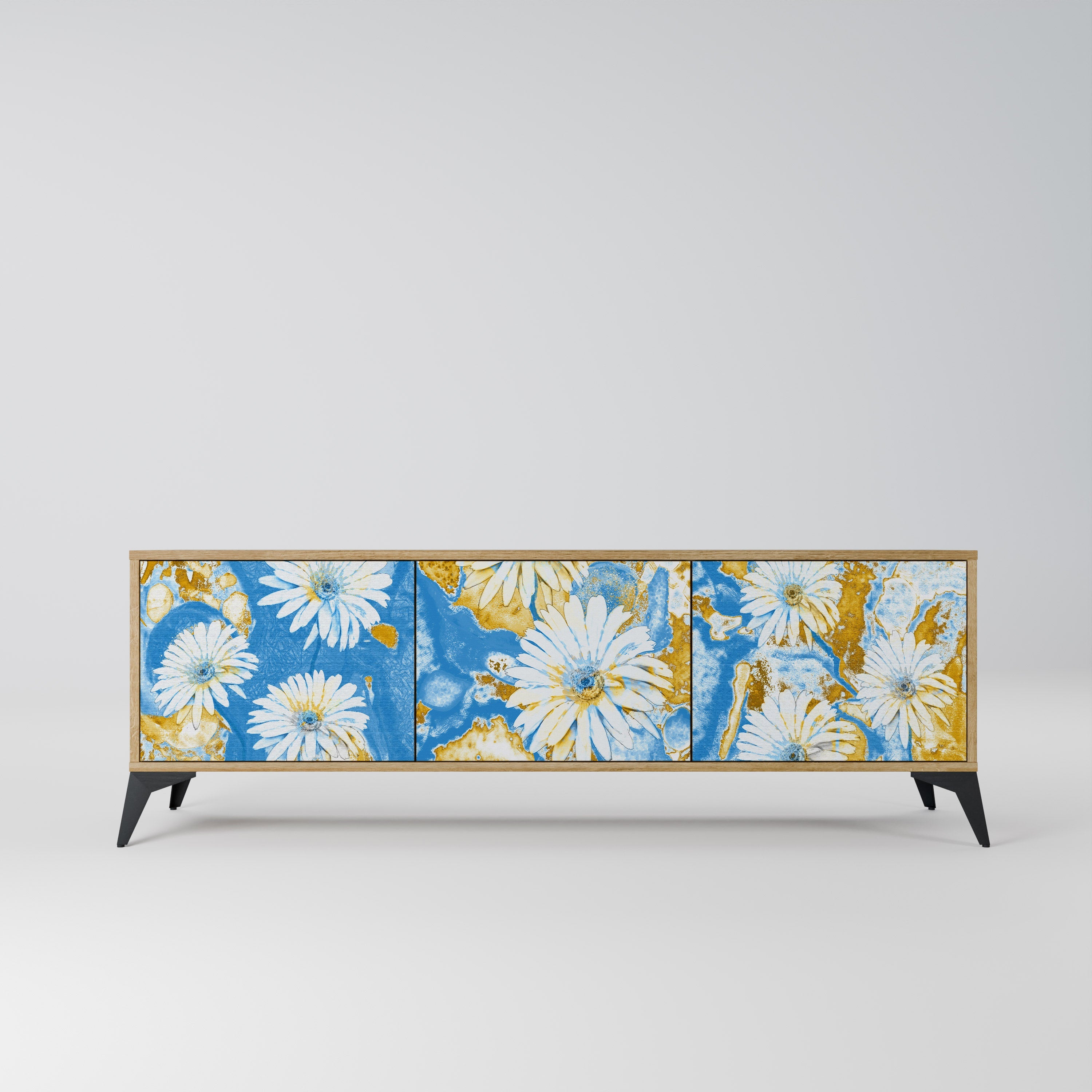 DAISY LUXE Móvel de TV com 3 Portas em Efeito Carvalho