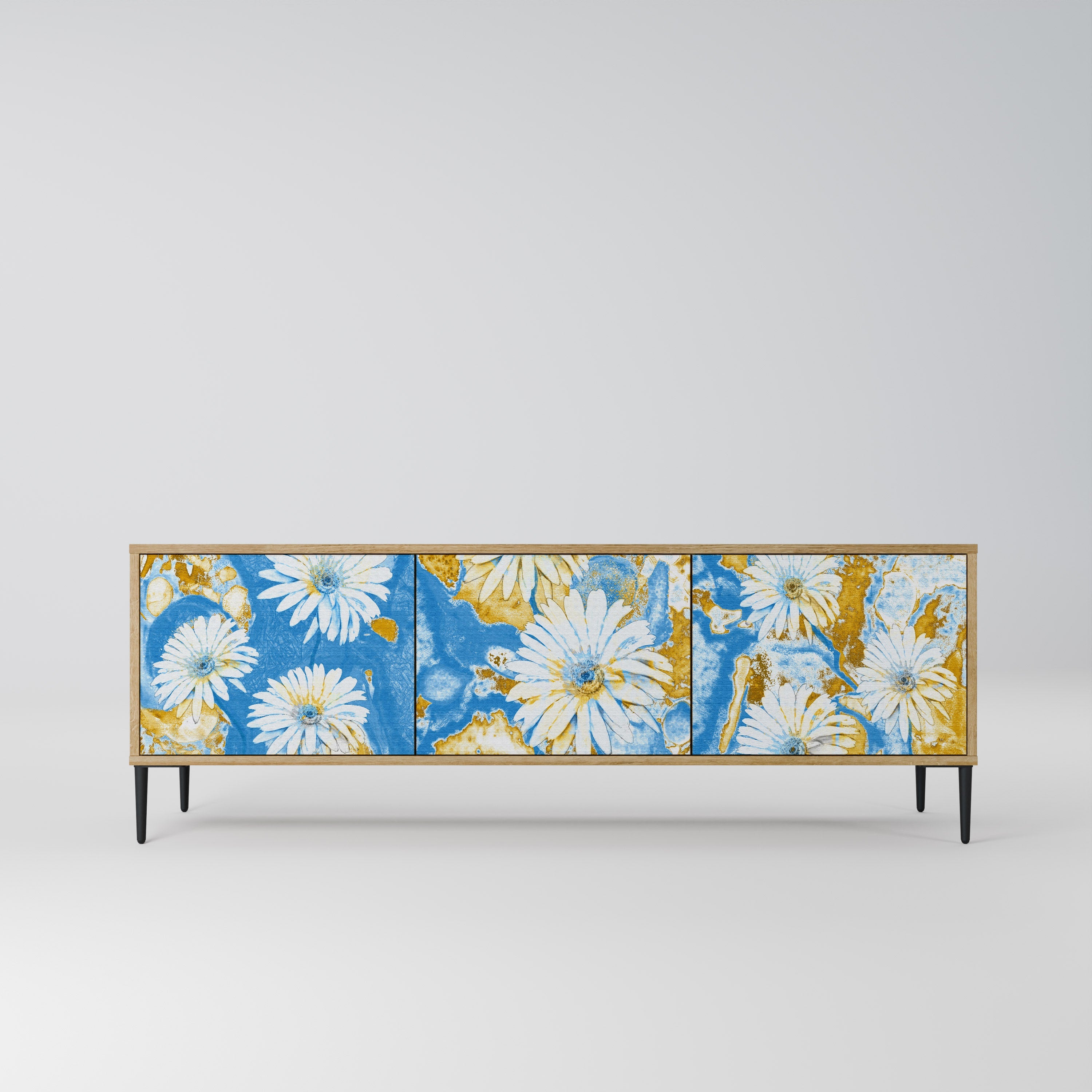 DAISY LUXE Móvel de TV com 3 Portas em Efeito Carvalho