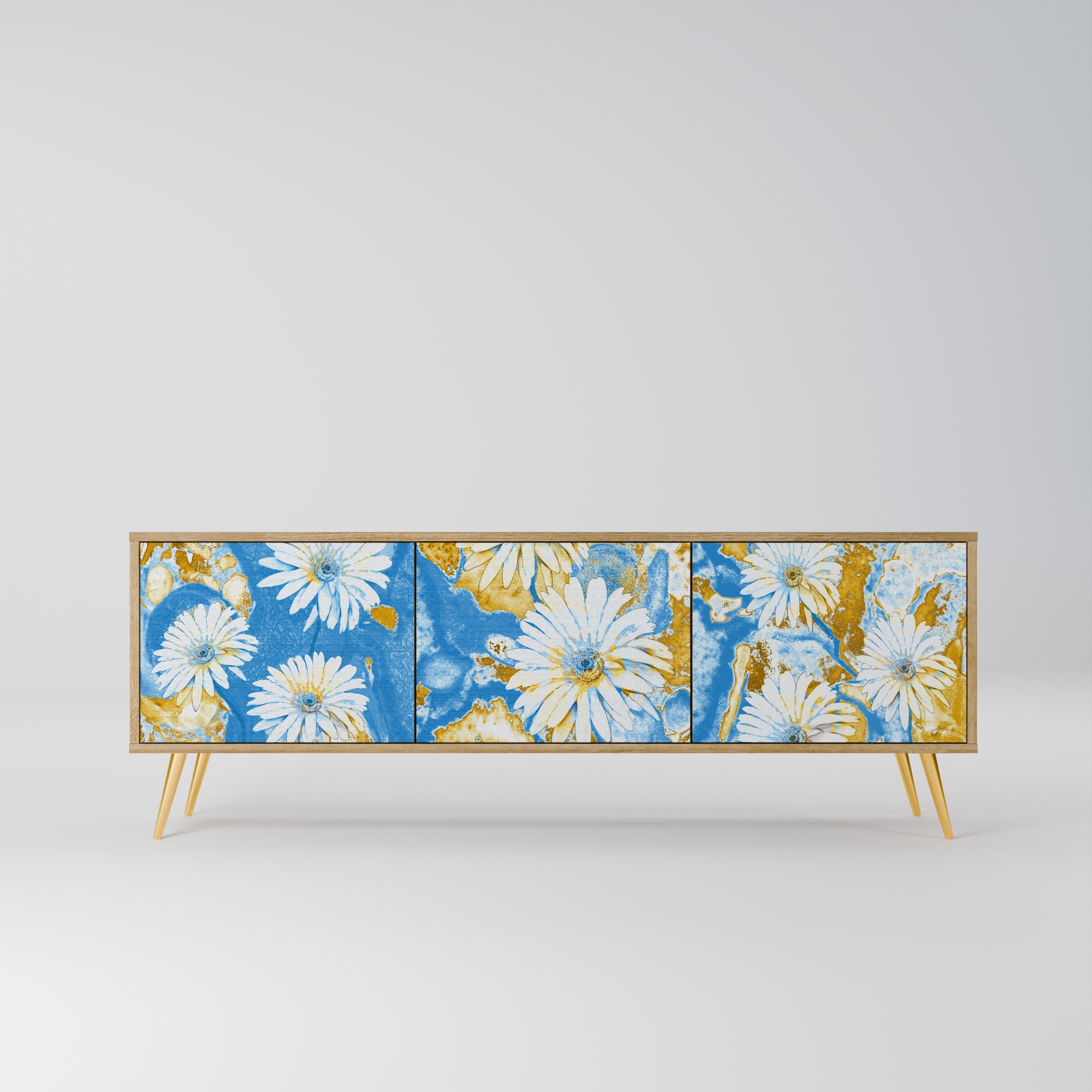 DAISY LUXE Móvel de TV com 3 Portas em Efeito Carvalho