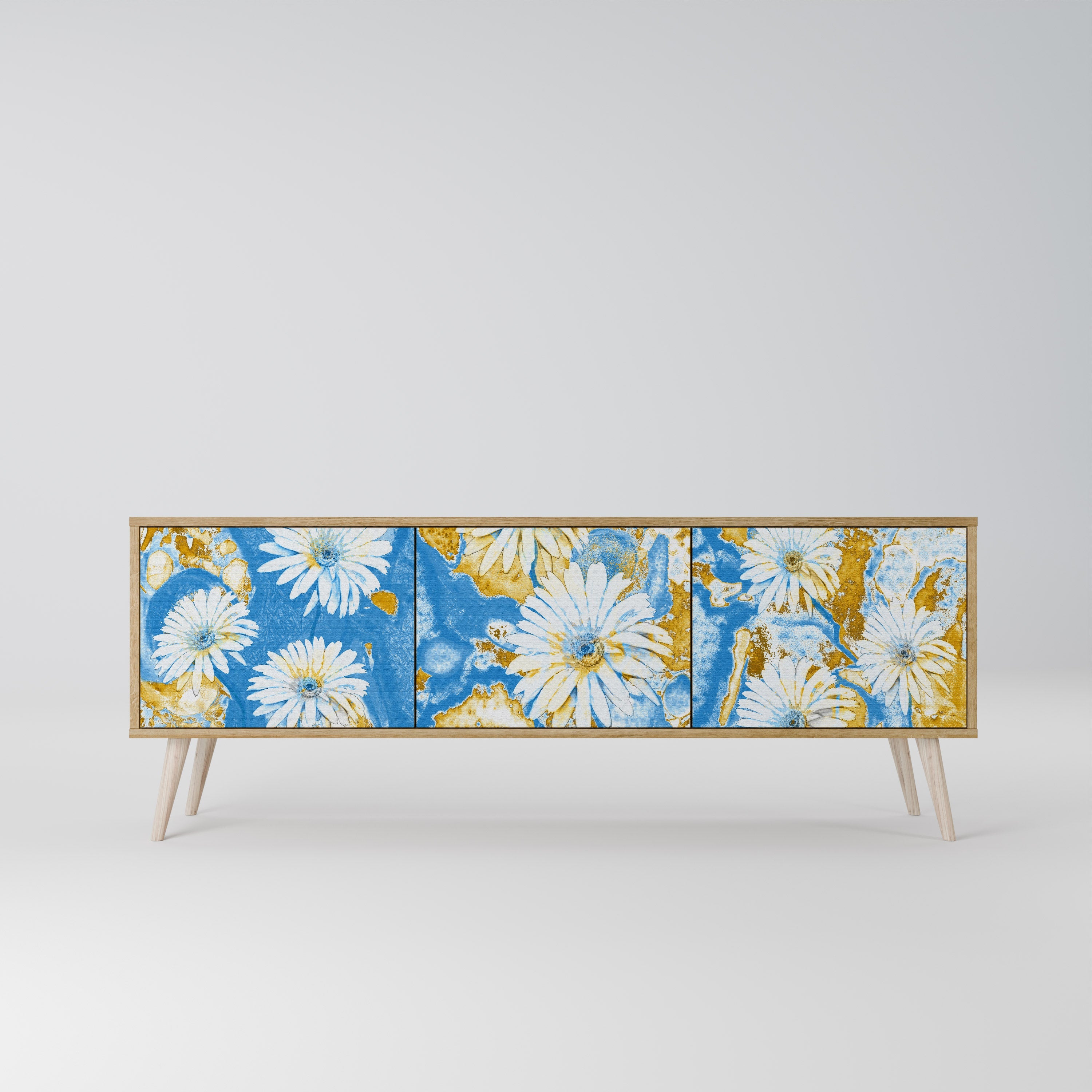 DAISY LUXE Móvel de TV com 3 Portas em Efeito Carvalho