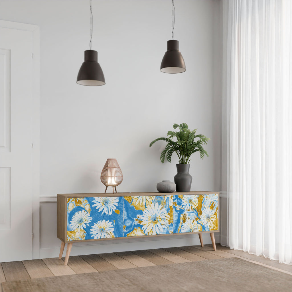 DAISY LUXE Móvel de TV com 3 Portas em Efeito Carvalho