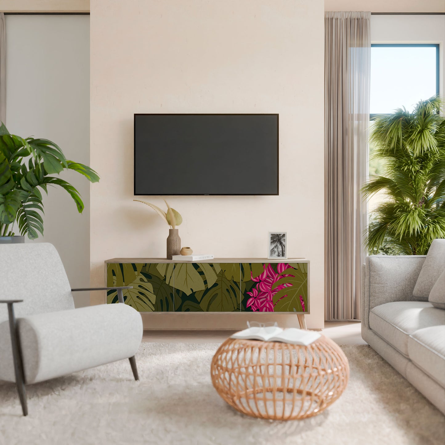 TROPICAL BEAUTY Móvel de TV de 3 Portas