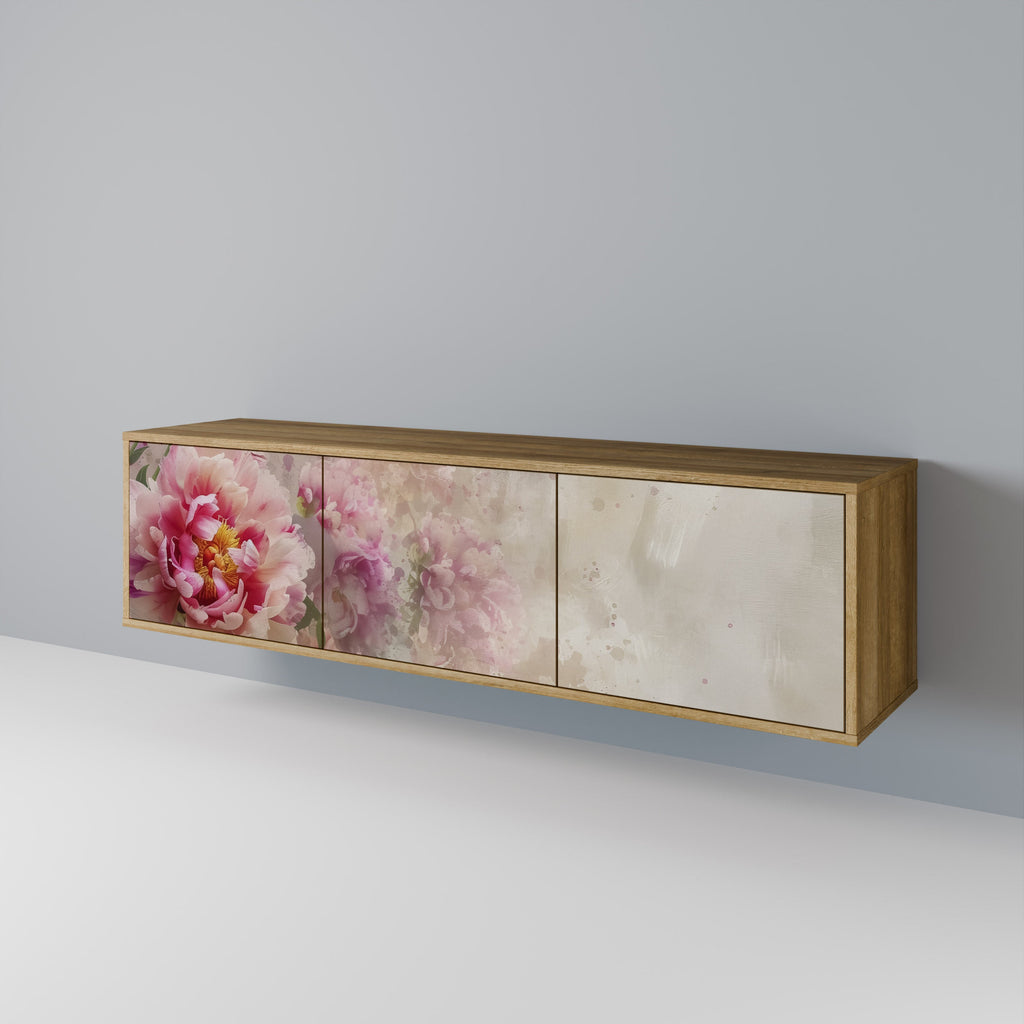 PEONY WHISPER Móvel de TV com 3 Portas em Efeito Carvalho