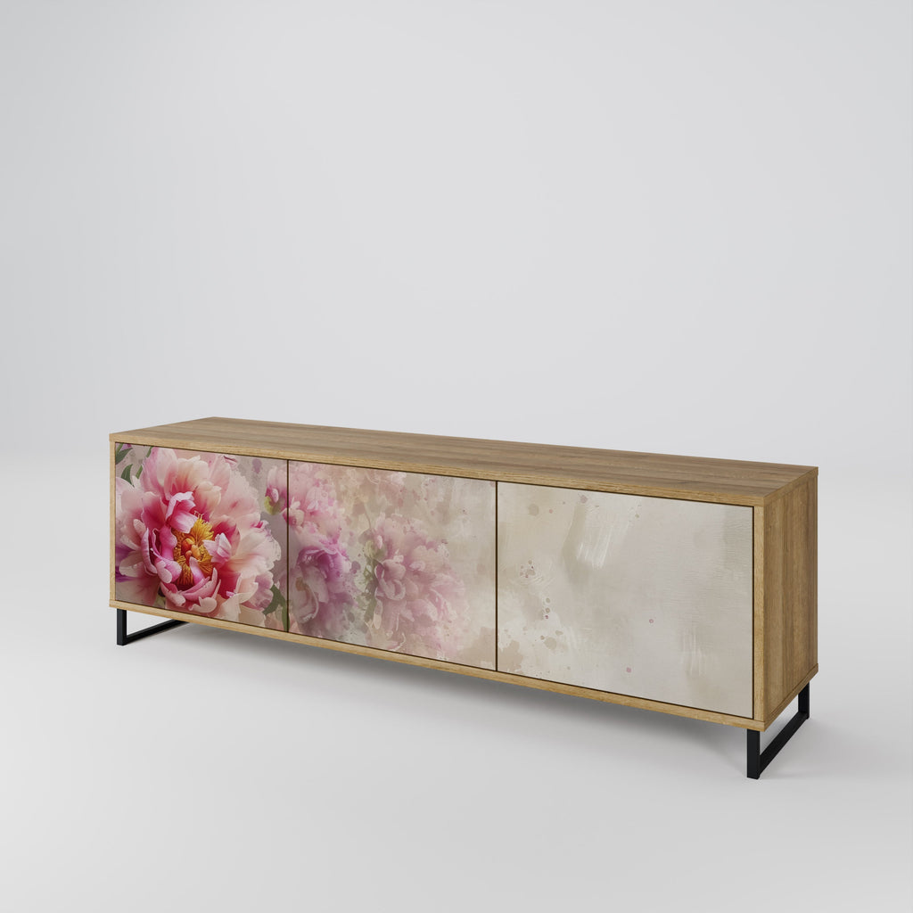 PEONY WHISPER Móvel de TV com 3 Portas em Efeito Carvalho