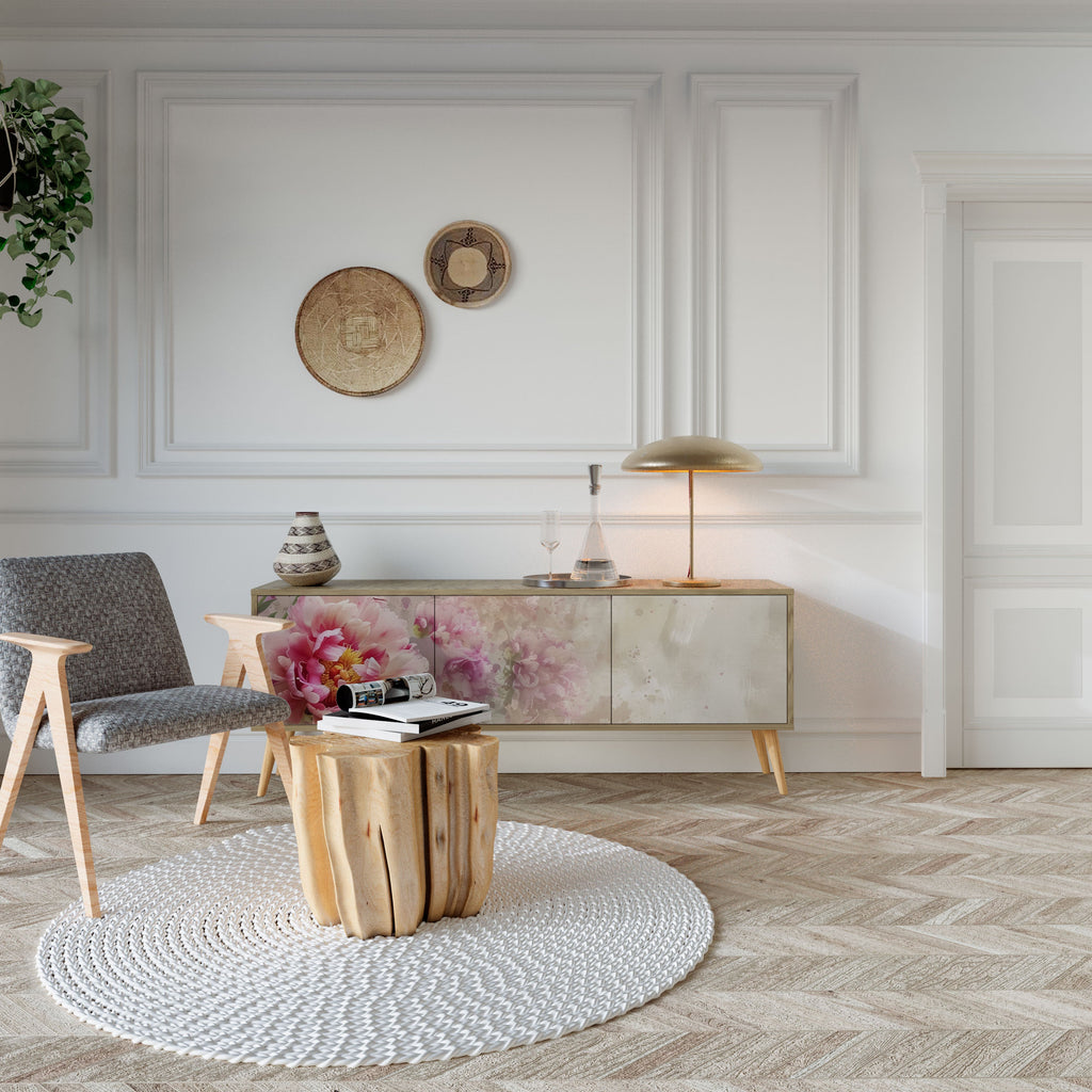 PEONY WHISPER Móvel de TV com 3 Portas em Efeito Carvalho