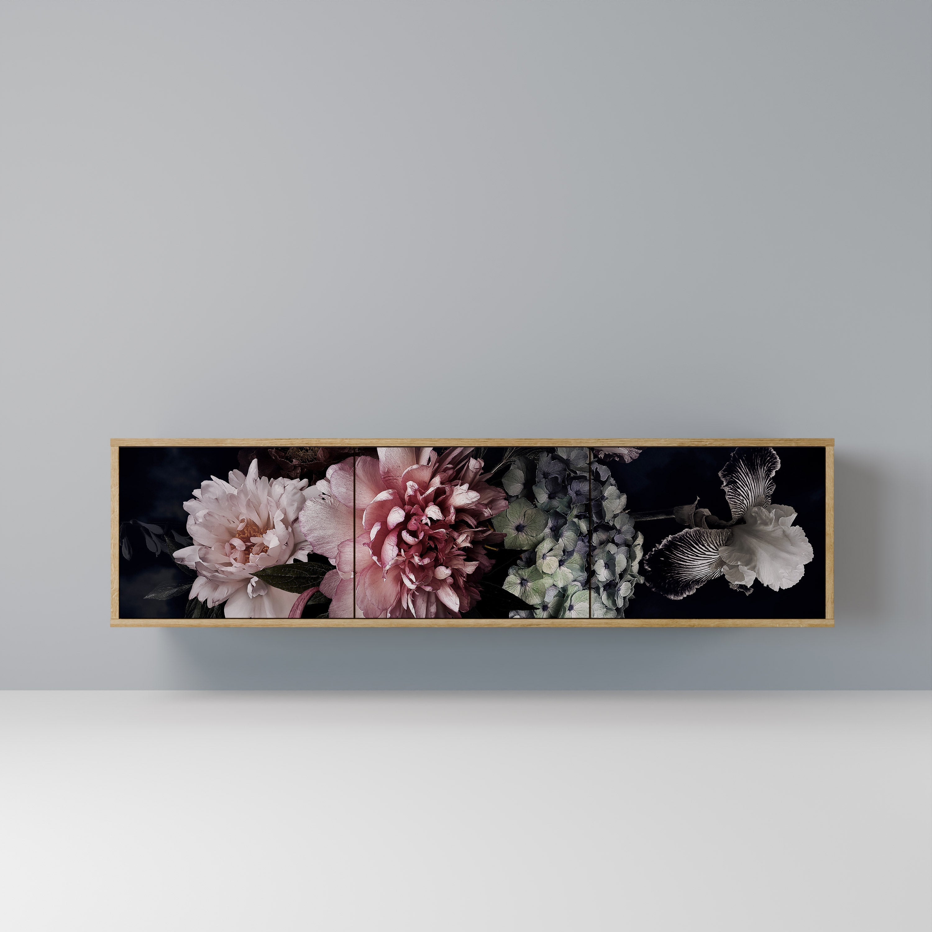 PURE BLOSSOM Móvel de TV com 3 Portas em Efeito Carvalho