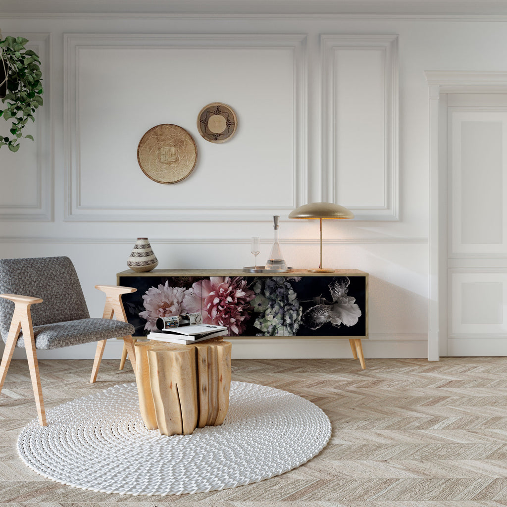 PURE BLOSSOM Móvel de TV com 3 Portas em Efeito Carvalho