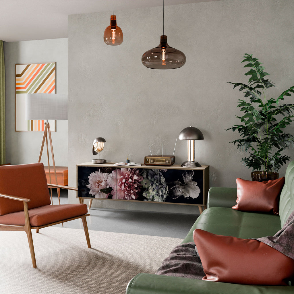 PURE BLOSSOM Móvel de TV com 3 Portas em Efeito Carvalho