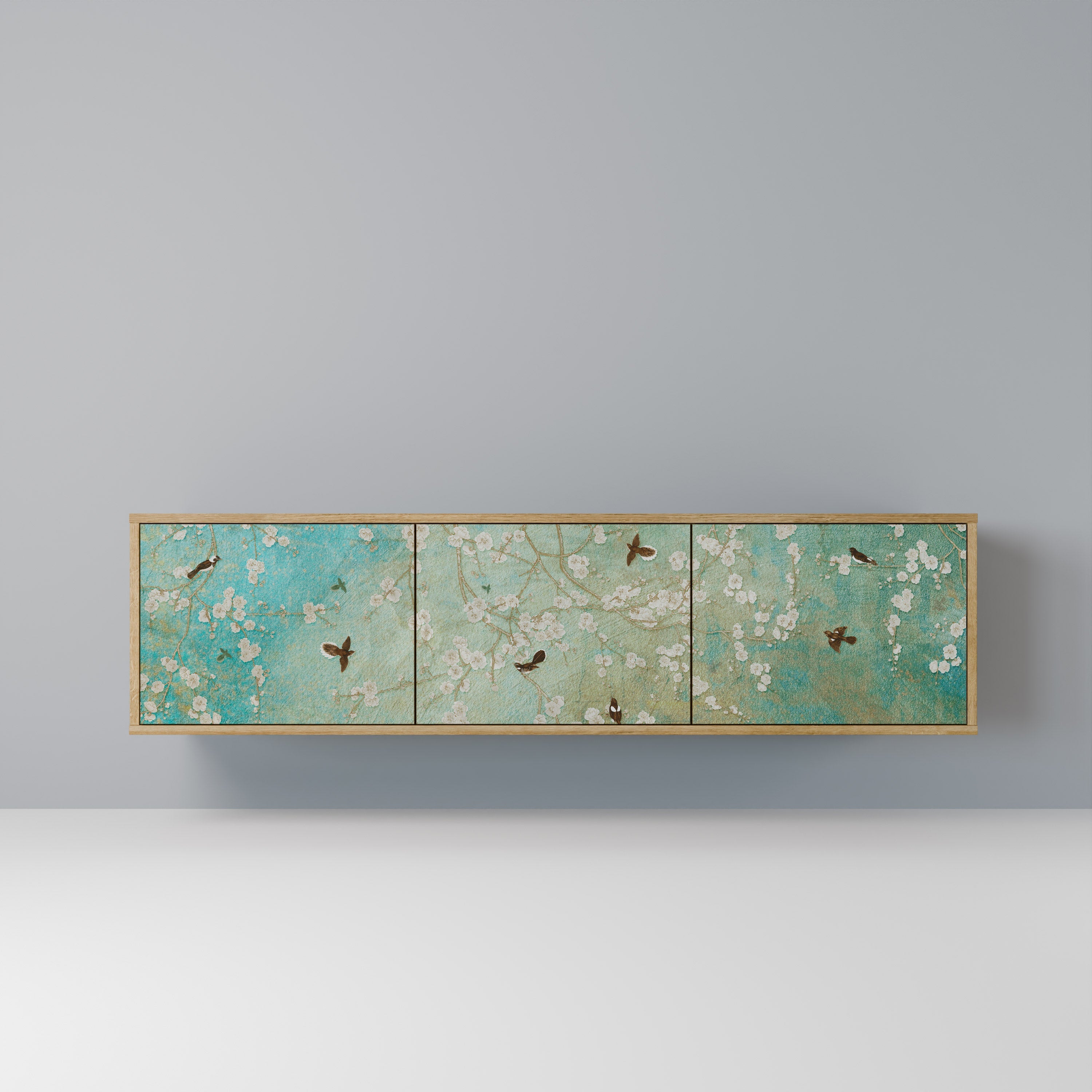 BLOOMING CHARM Móvel de TV com 3 Portas em Efeito Carvalho