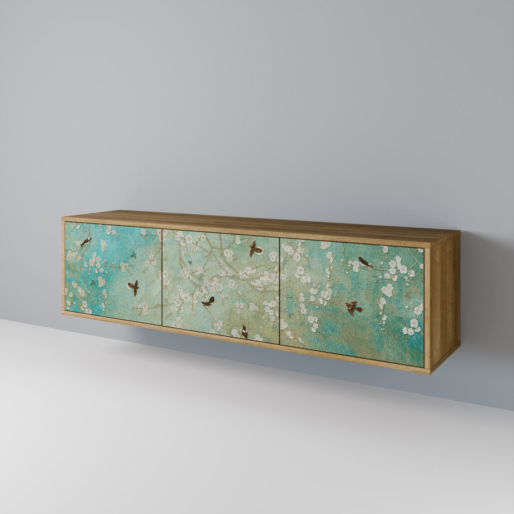 BLOOMING CHARM Móvel de TV com 3 Portas em Efeito Carvalho